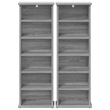 CD Skab 2 stk. Grå Sonoma 60 x 17 x 92 cm Konstrueret træ