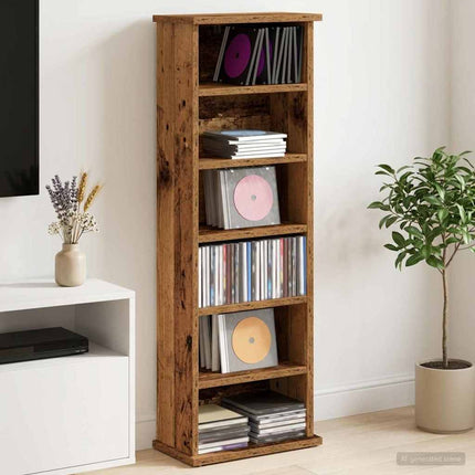 CD Skab Egetræ 60 x 17 x 92 cm Konstrueret træ