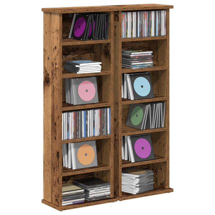 CD Skab 2 stk. Gammelt træ 60 x 17 x 92 cm Konstrueret træ