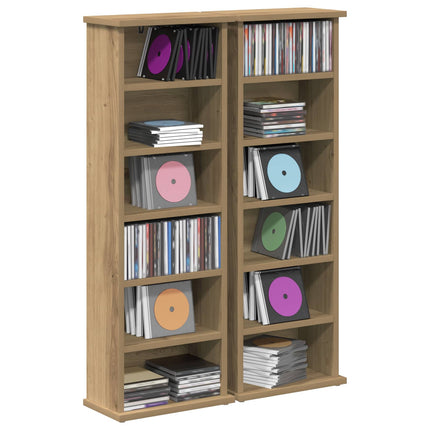 CD Skab 2 stk. Artisan-eg 60 x 17 x 92 cm Konstrueret træ