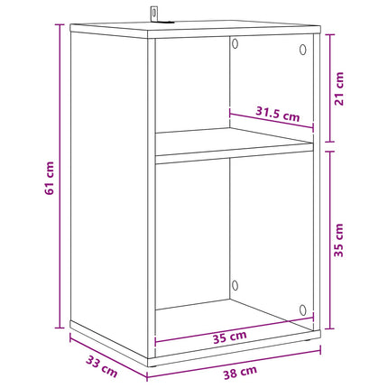 Pladeskab Betongrå 38 x 33 x 61 cm Konstrueret træ