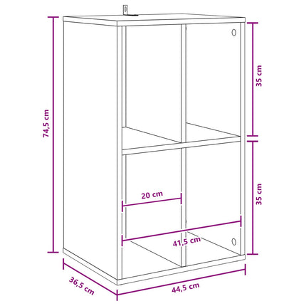 Pladeskab Betongrå 44,5 x 36,5 x 74,5 cm Konstrueret træ