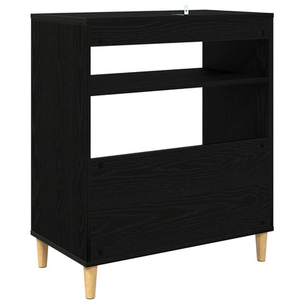 Pladespillerstand Sort eg 71 x 39,5 x 83 cm Konstrueret træ