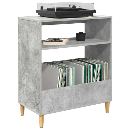 Pladespillerstand Betongrå 71 x 39,5 x 83 cm Konstrueret træ
