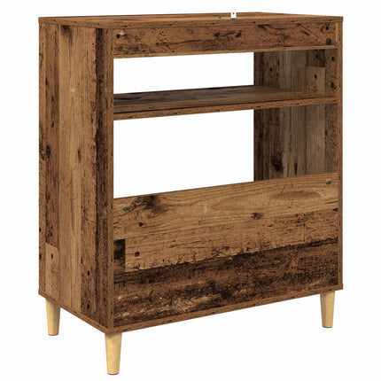 Pladespillerstand Egetræ 71 x 39,5 x 83 cm Konstrueret træ