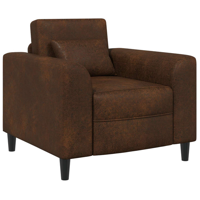 Lænestol Brun Faux Suede Læder