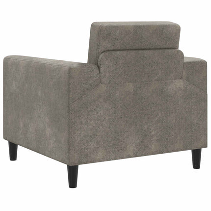 Lænestol Lysegrå Faux Suede Læder