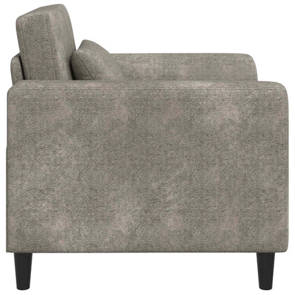 Lænestol Lysegrå Faux Suede Læder