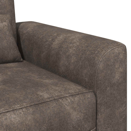 Lænestol Mørkegrå Faux Suede Læder