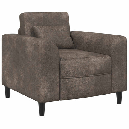 Lænestol Mørkegrå Faux Suede Læder