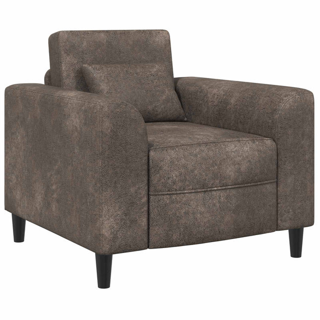 Lænestol Mørkegrå Faux Suede Læder
