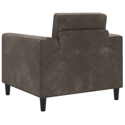Lænestol Mørkegrå Faux Suede Læder