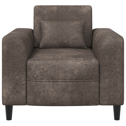 Lænestol Mørkegrå Faux Suede Læder