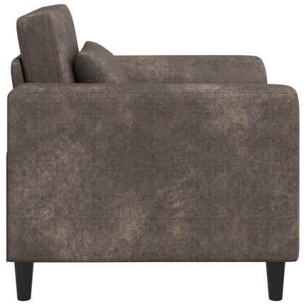 Lænestol Mørkegrå Faux Suede Læder