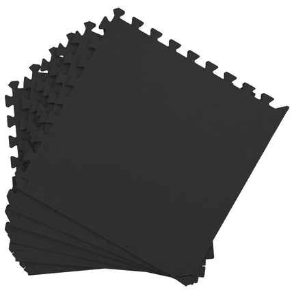 Gulvmåtter 24 pcs Sort 8,64 m² EVA skum