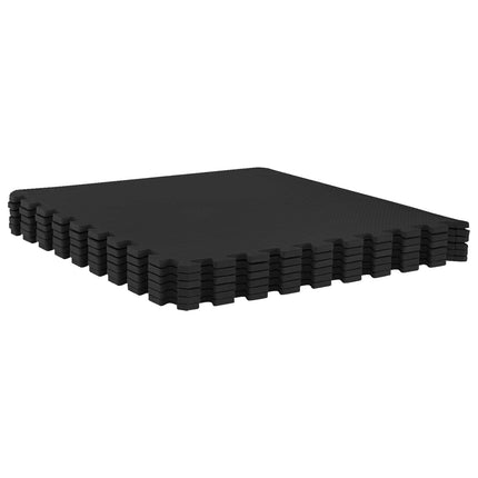 Gulvmåtter 24 pcs Sort 8,64 m² EVA skum