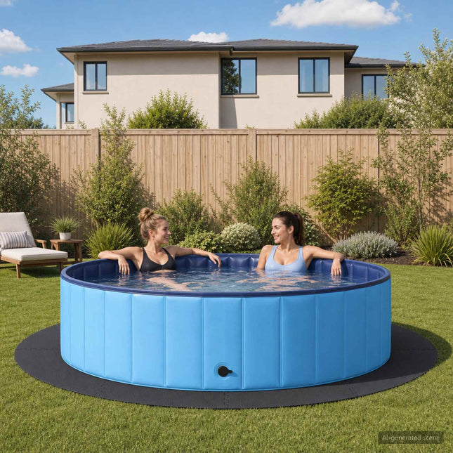 Poolbundmåtte 16 stk. Ø 235 cm Rund EVA skum Sort