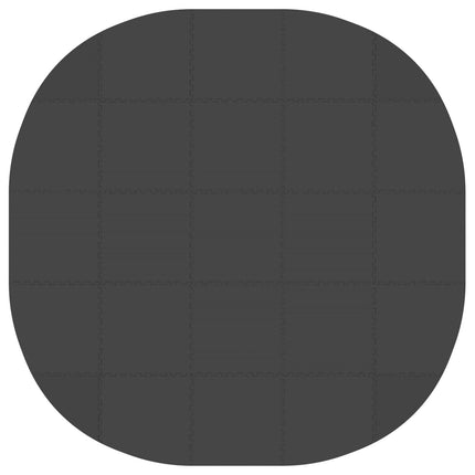 Poolbundmåtte 25 stk. Ø 292 cm Rund EVA skum Sort