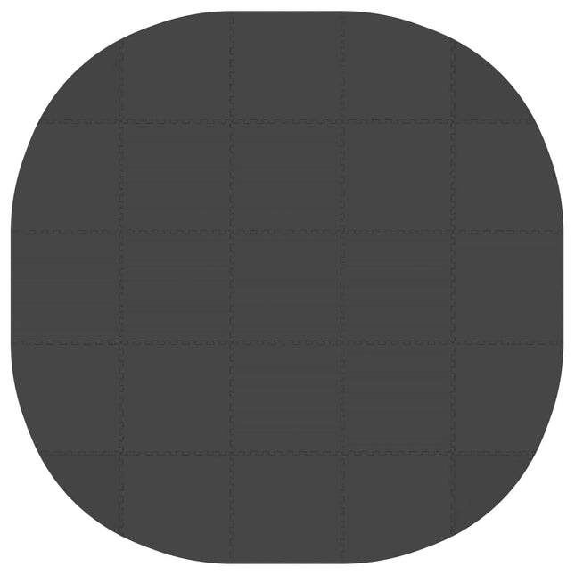 Poolbundmåtte 25 stk. Ø 292 cm Rund EVA skum Sort