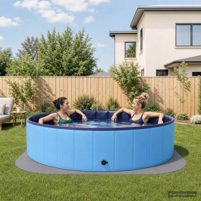 Poolbundmåtte 25 stk. Ø 292 cm Rund EVA skum Grå