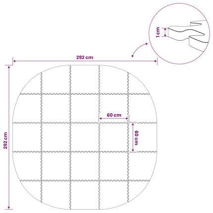 Poolbundmåtte 25 stk. Ø 292 cm Rund EVA skum Blå