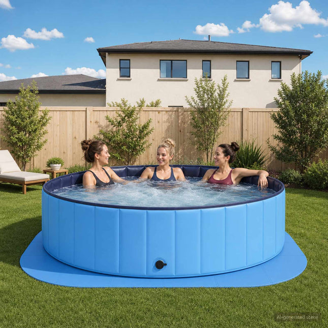 Poolbundmåtte 36 stk. Ø 350 cm Rund EVA skum Blå