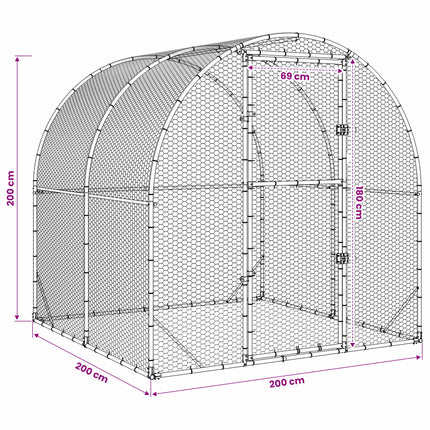 Kyllingehus Sølv 200 x 200 x 200 cm Galvaniseret stål