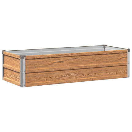 Hævet Havebed Træbrun 100 x 40 x 24 cm koldvalset stål