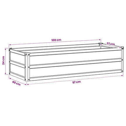 Hævet Havebed Grå 100 x 40 x 24 cm koldvalset stål