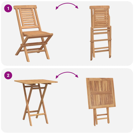 Have Sæt 3 stk. Brun Massiv Teak Træ