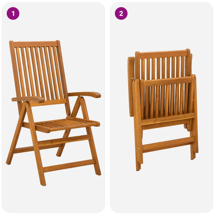 Havesæt i 7 dele Naturfarvet Massivt Akacietræ