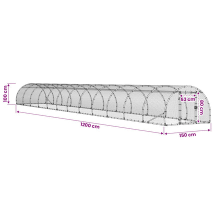 Kyllingehus Sølv 1200 x 150 x 100 cm Galvaniseret stål