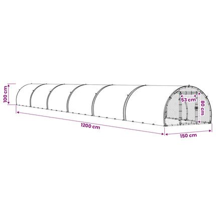 Kyllingehus Sølv 1200 x 150 x 100 cm Galvaniseret stål