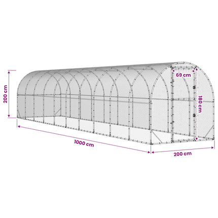 Kyllingehus Sølv 1000 x 200 x 200 cm Galvaniseret stål