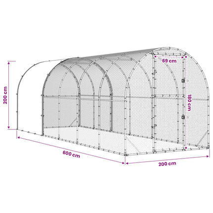 Kyllingehus Sølv 600 x 200 x 200 cm Galvaniseret stål