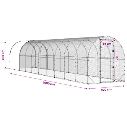Kyllingehus Sølv 1000 x 200 x 200 cm Galvaniseret stål