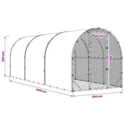 Kyllingehus Sølv 600 x 200 x 200 cm Galvaniseret stål