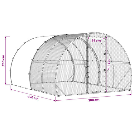 Kyllingehus Sølv 400 x 300 x 200 cm Galvaniseret stål