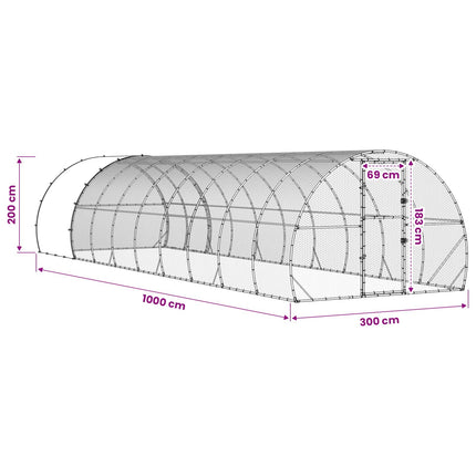 Kyllingehus Sølv 1000 x 300 x 200 cm Galvaniseret stål