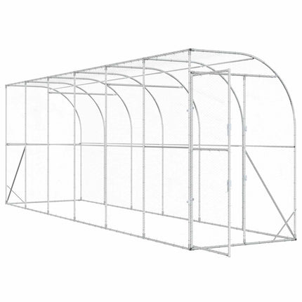 Hønsehus Mod Væg Sølv 600 x 150 x 215 cm Galvaniseret stål