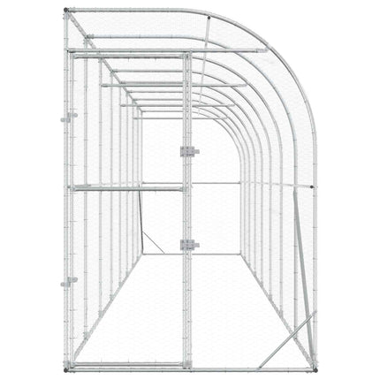 Hønsehus Mod Væg Sølv 600 x 150 x 215 cm Galvaniseret stål