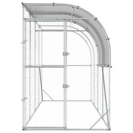 Hønsehus Mod Væg Sølv 400 x 100 x 215 cm Galvaniseret stål