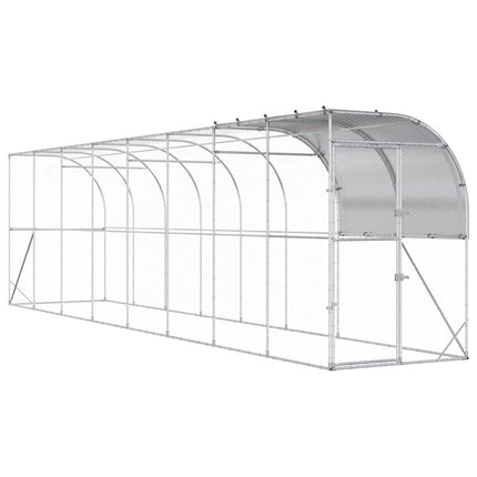 Hønsehus Mod Væg Sølv 800 x 100 x 215 cm Galvaniseret stål