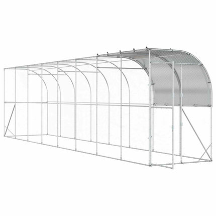 Hønsehus Mod Væg Sølv 800 x 100 x 215 cm Galvaniseret stål