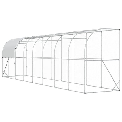 Hønsehus Mod Væg Sølv 800 x 100 x 215 cm Galvaniseret stål