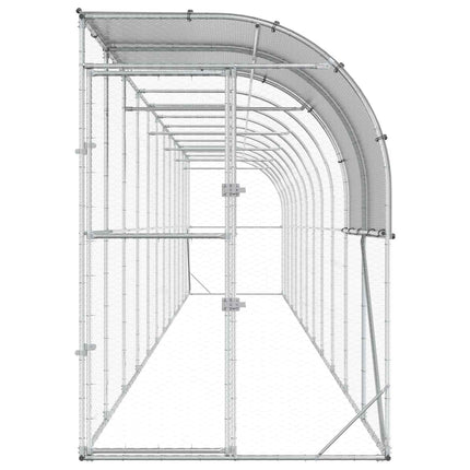Hønsehus Mod Væg Sølv 1200 x 100 x 215 cm Galvaniseret stål
