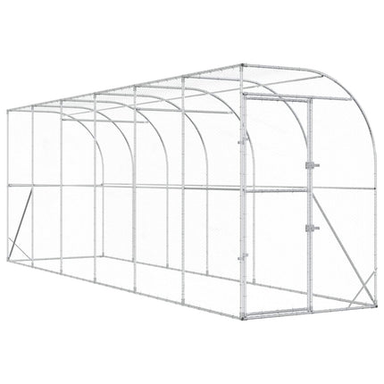 Hønsehus Mod Væg Sølv 600 x 150 x 215 cm Galvaniseret stål