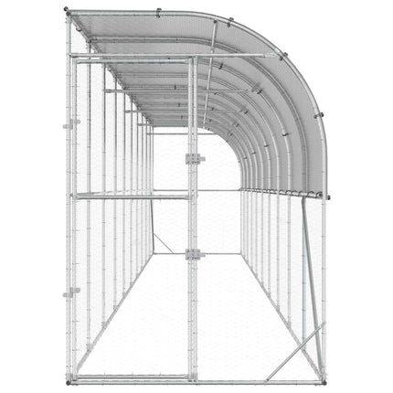 Hønsehus Mod Væg Sølv 600 x 150 x 215 cm Galvaniseret stål