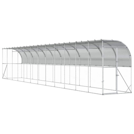 Hønsehus Mod Væg Sølv 600 x 150 x 215 cm Galvaniseret stål