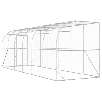Hønsehus Mod Væg Sølv 600 x 150 x 215 cm Galvaniseret stål